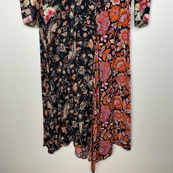 Zara patchwork mix floral slit midi dress - Picture 8 of 10